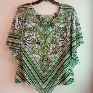 2-piece top sheer lime green - 2X